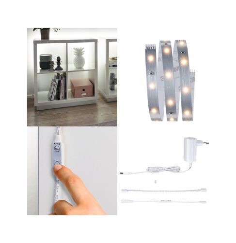 Paulmann, Paulmann Comfort Set Regal 1m 78895 LED-Streifen-Basisset mit Stecker 24 V 1 m Warmweiß 1 Set