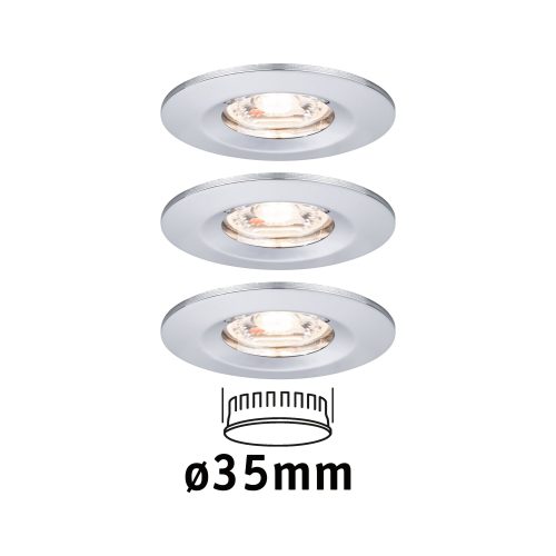 Paulmann, Paulmann 94303 EBL Nova mini Coin LED-Einbauleuchte 3er Set LED 4 W Chrom