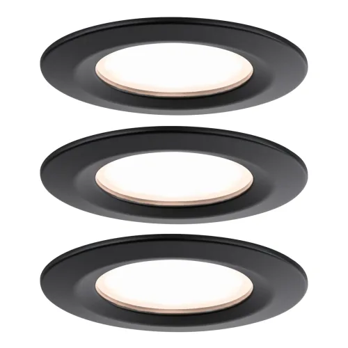Paulmann, Paulmann 93081 Set Nova Plus LED-Einbauleuchte LED LED fest eingebaut 18 W Schwarz