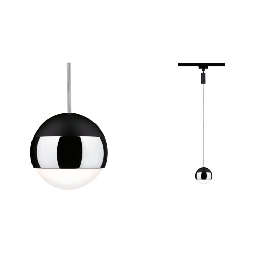Paulmann, Paulmann Pendel Capsule Hochvolt-Schienensystem-Leuchte URail LED fest eingebaut 6 W LED Schwarz (matt), Chrom