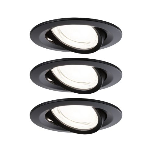 Paulmann, Paulmann 92457 Nova Coin LED-Einbauleuchte 3er Set LED 2.8 W Schwarz (matt)