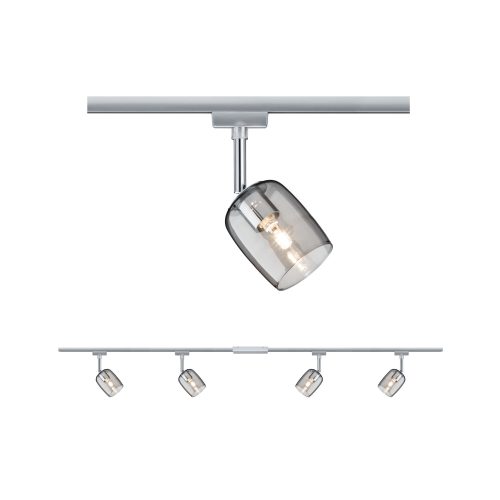 Paulmann, Paulmann Blossom Schienen-Komplett-System URail G9 40 W LED Chrom, Chrom (matt), Rauch