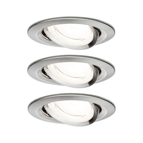 Paulmann, Paulmann 92456 Nova Coin LED-Einbauleuchte 3er Set LED 2.8 W Eisen (gebürstet)