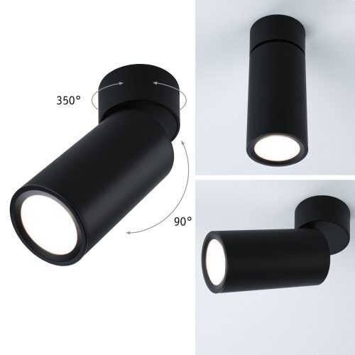 Paulmann, Paulmann Turnal Coin 3SD ABL schwarz 93089 LED-Aufbauleuchte LED 6 W Schwarz (matt)