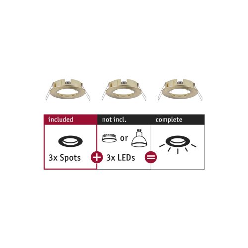 Paulmann, Paulmann 92483 EBL Choose Einbauring 3er Set 10 W Messing (gebürstet)