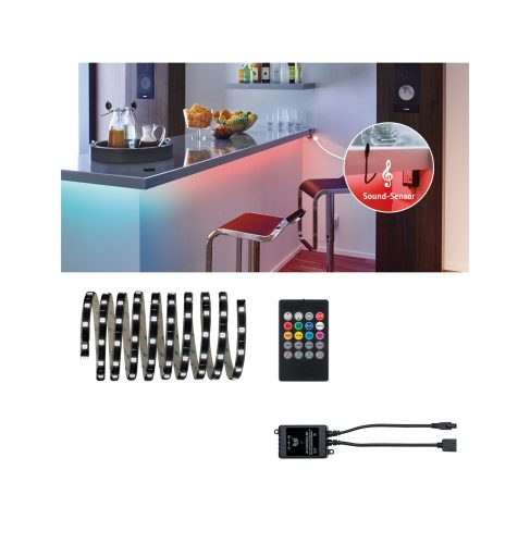 Paulmann, Paulmann Lights and Sound Comfort 70956 LED-Streifen-Komplettset mit Stecker 12 V 3 m RGB 1 St.