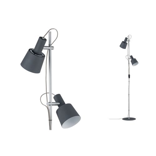 Paulmann, Paulmann Neordic Haldar 79690 Stehlampe LED E14 40 W Dunkelgrau, Chrom (matt)