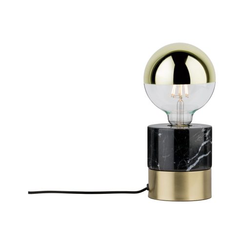 Paulmann, Paulmann Vala 79742 Tischlampe LED E27 20 W Schwarz, Marmor, Messing