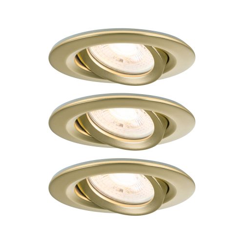 Paulmann, Paulmann 92408 Nova Coin LED-Einbauleuchte 3er Set LED GU10 6 W Gold (matt)