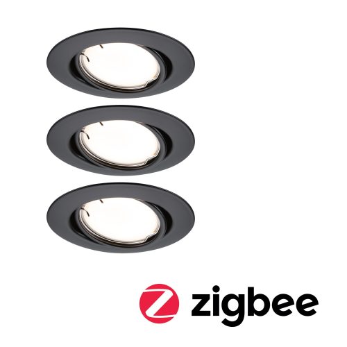 Paulmann, Paulmann 92465 LED-Einbauleuchte 3er Set LED 14.7 W Schwarz (matt)