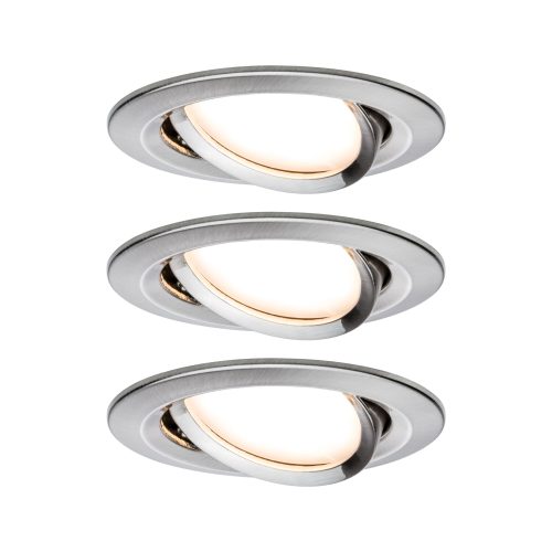 Paulmann, Paulmann 93878 Coin Slim LED-Einbauleuchte 3er Set LED LED fest eingebaut 18 W Eisen (gebürstet)