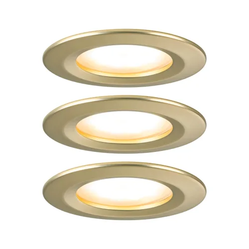 Paulmann, Paulmann 92407 Nova Coin LED-Einbauleuchte 3er Set LED 6 W Gold (matt)
