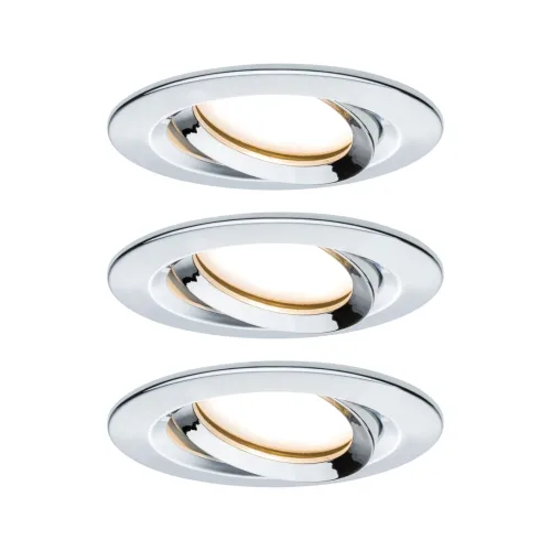 Paulmann, Paulmann Nova Plus Bad-Einbauleuchte 3er Set LED LED 20.4 W IP65 Chrom