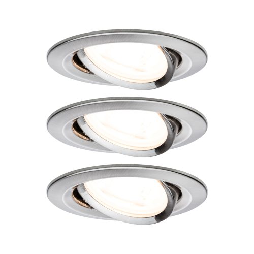Paulmann, Paulmann 93429 Nova Einbauleuchte 3er Set LED GU10 19.5 W Eisen (gebürstet)