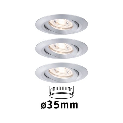 Paulmann, Paulmann 94297 EBL Nova mini Coin LED-Einbauleuchte 3er Set LED LED fest eingebaut 4 W Aluminium
