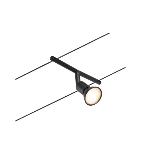 Paulmann, Paulmann Niedervolt-Seilsystem-Leuchte GU5.3 Schwarz (matt), Chrom
