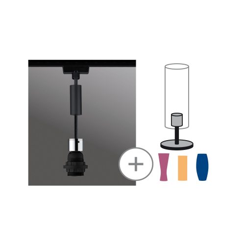 Paulmann, Paulmann Urail Hochvolt-Schienensystem-Leuchte 1phasig E27 20 W LED Schwarz (matt), Chrom