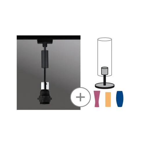 Paulmann, Paulmann Urail Hochvolt-Schienensystem-Leuchte 1phasig E27 20 W LED Schwarz (matt), Chrom