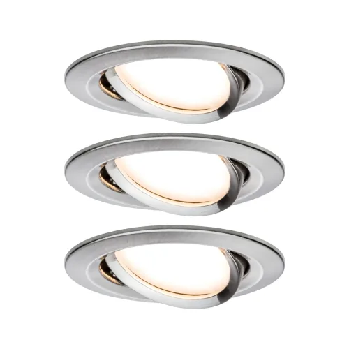 Paulmann, Paulmann 93447 Nova Einbauleuchte 3er Set LED LED 18 W Eisen (gebürstet)