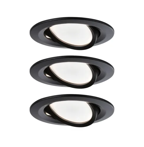 Paulmann, Paulmann 94471 LED-Einbauleuchte 3er Set LED 18 W Schwarz (matt)