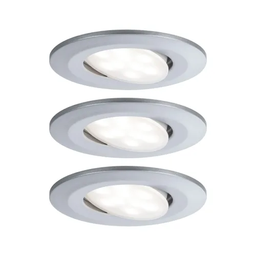 Paulmann, Paulmann Calla LED-Bad-Einbauleuchte 3er Set 18 W IP65 Chrom (matt)