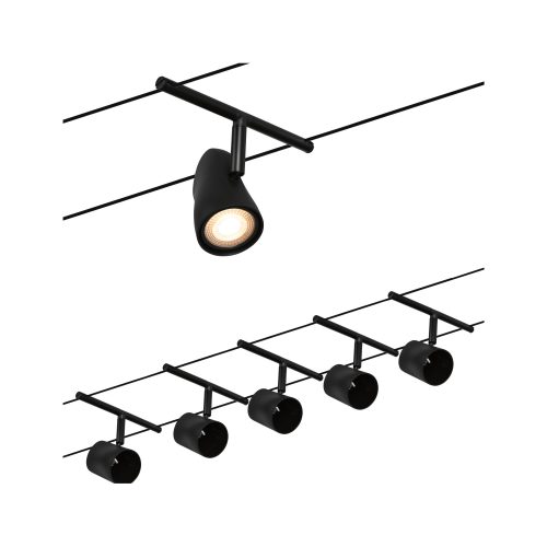 Paulmann, Paulmann WireDC Set Cup Seil-Basissystem GU5.3 Schwarz (matt), Chrom