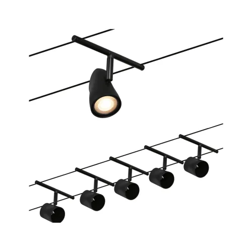 Paulmann, Paulmann WireDC Set Cup Seil-Basissystem GU5.3 Schwarz (matt), Chrom
