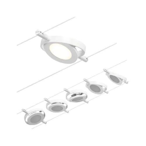 Paulmann, Paulmann RoundMac 94416 Seil-Komplettsystem LED fest eingebaut LED Weiß, Chrom