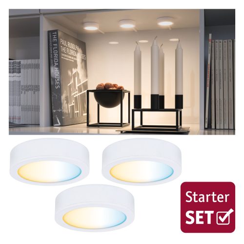 Paulmann, Paulmann CC Start Disc Unterbauleuchte 3er Set 2.10 W Warmweiß Weiß