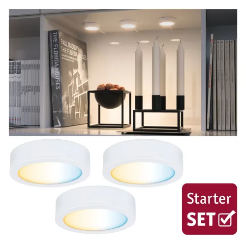 Paulmann, Paulmann CC Start Disc Unterbauleuchte 3er Set 2.10 W Warmweiß Weiß