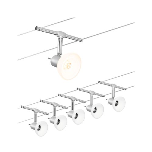 Paulmann, Paulmann Sheela 94136 Seil-Basissystem GU5.3 50 W LED Chrom (matt), Opal