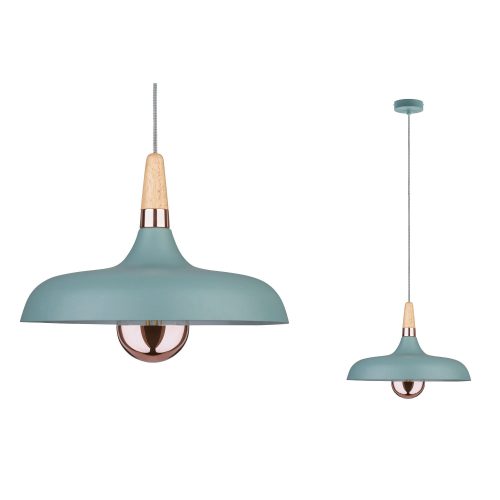 Paulmann, Paulmann Neordic Juna 79655 Pendelleuchte LED E27 20 W Softgrün, Kupfer, Holz