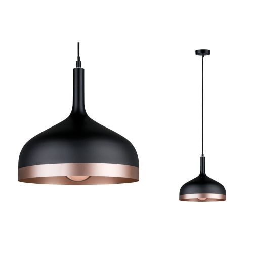 Paulmann, Paulmann Neordic Embla 79629 Pendelleuchte LED E27 20 W Schwarz, Kupfer matt