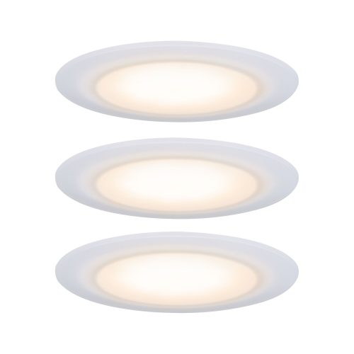 Paulmann, Paulmann LED-Bad-Einbauleuchte 3er Set 19.5 W Satin, Weiß