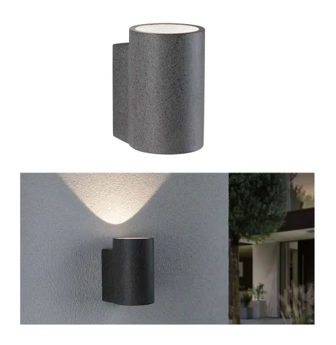 Paulmann, Paulmann Concrea 94500 Außenwandleuchte LED LED fest eingebaut 6.8 W schwarzer Sandstein