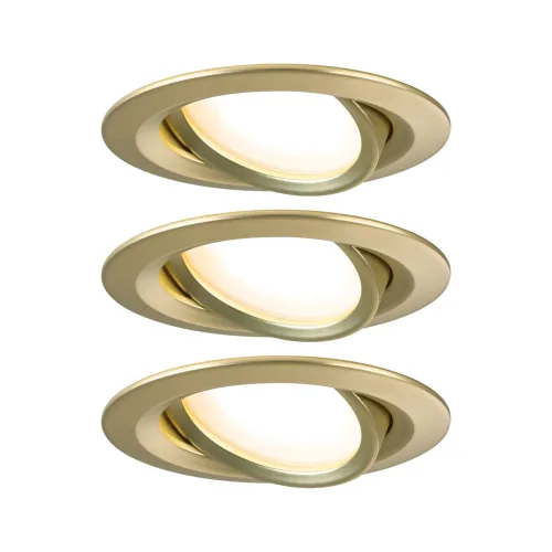 Paulmann, Paulmann 92404 Nova Coin LED-Einbauleuchte 3er Set LED 6 W Gold (matt)
