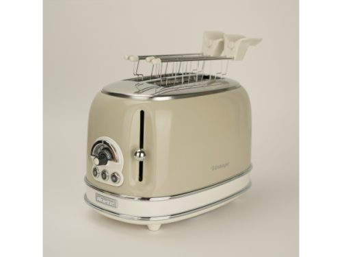 Ariete, Ariete Toaster "Vintage 2 Schlitze, Beige" für 2 Scheiben 810 W Lieferung mit passendem CH-Fixadapter