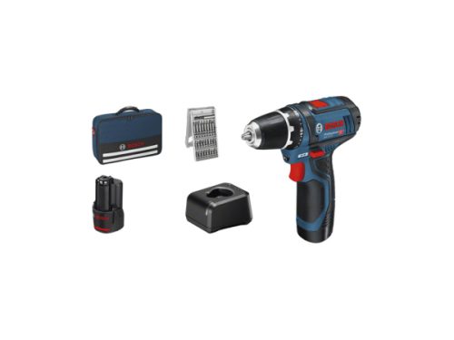Bosch Professional, Bosch Professional Akku-Bohrschrauber GSR 12V-15 Set 2x2,0Ah, GAL12V-20, Zubehör 25tlg,Tasche 060186810H