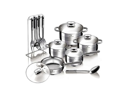 Blaumann, Unsere Neuheiten, Blaumann 17-teiliges Topfset Edelstahl + Kochbesteck Gourmet Line, Produkte & Wohnen
