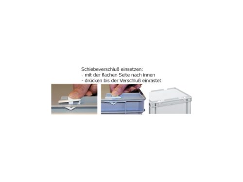 Alutec, Alutec 05310 Schiebeverschlüsse für Kunststoffbehälter Weiß 8 St.