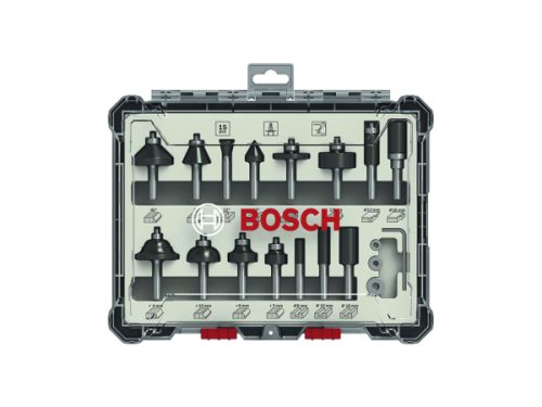 Bosch Accessories, Fräser-Set, 8-mm-Schaft, 15-teilig Bosch Accessories 2607017472