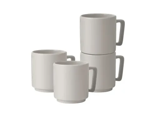 Berlinger Haus, 4-teiliges Tassenset aus Steinzeug, 300ml, mattcreme