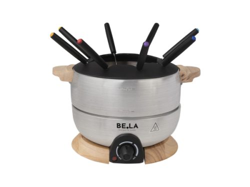 undefined, Elektro-Fondue "Berger Lanz 9 Teile" Fondue-Set mit Holzdetails