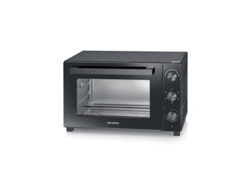 Severin, Severin 2076 Minibackofen mit Grillspieß, Timerfunktion, Temperaturvorwahl, Umluft-Funktion, mit Pizzastein 46 l