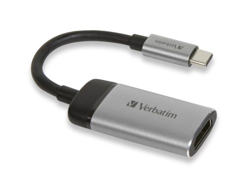 Verbatim, Verbatim 49143 USB-C® Adapter [1x USB-C® Stecker - 1x HDMI-Buchse] Silber (matt) 0.10 m