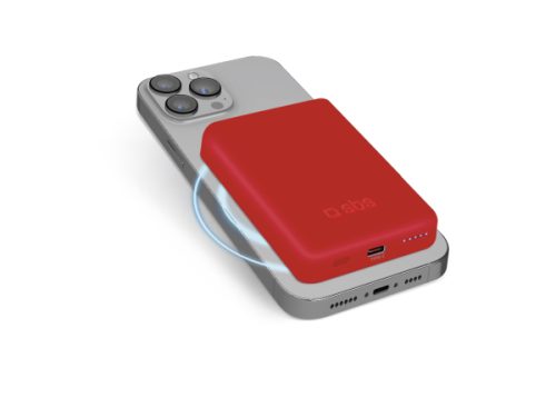 SBS, Powerbank, 5000 mAh kabellose magnetische Powerbank, Produkte & Wohnen