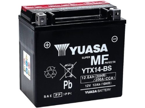 YUASA, Fahrzeugbatterie, AGM 12V/12.6Ah/200A LxBxH: 150 // 87 // 145 // S:1, AUTO & BIKE, YTX14