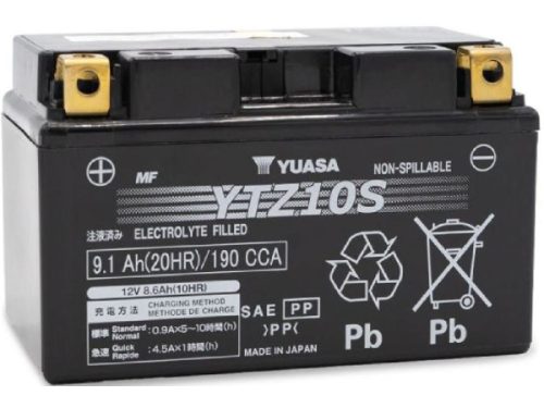Yuasa, Yuasa YTZ10S Motorradbatterie 12 V 8.6 Ah Poltyp: Schraubklemme Typ 11