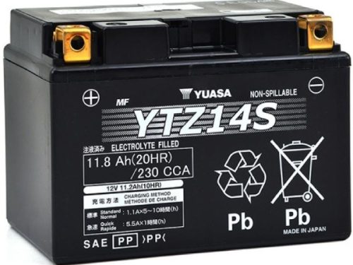 Yuasa, Yuasa YTZ14S Motorradbatterie 12 V 11.2 Ah Poltyp: Schraubklemme Typ 11