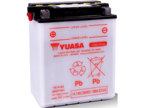 Yuasa, Yuasa YB14-A2 Motorradbatterie 12 V 14 Ah Poltyp: Schraubklemme Typ 8